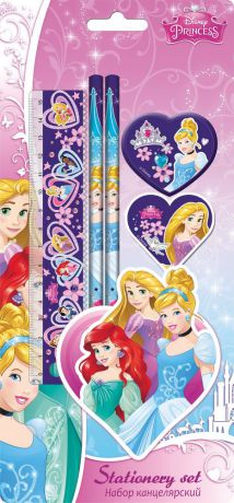 Пеналы и наборы Princess Набор канцелярский Disney Disney Princess в блистере 5 пр.