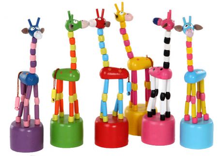 Деревянные игрушки Папа Карло Игрушка-стучалка Папа Карло «Жираф» в ассортименте