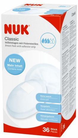 Уход за грудью NUK Прокладки для груди Nuk «Classic» впитывающие одноразовые 36 шт.