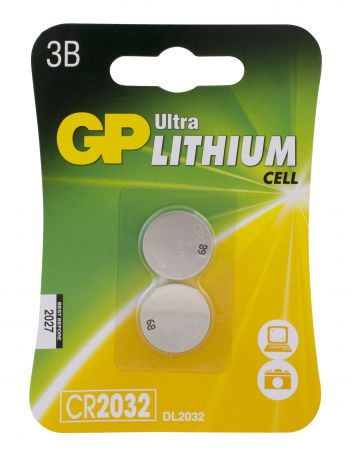Элементы питания GP Ultra CR2032 литиевые 2 шт.