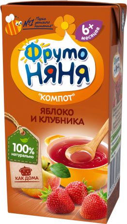 Напитки Фрутоняня Компот ФрутоНяня Яблоко и клубника с 6 мес. 200 мл