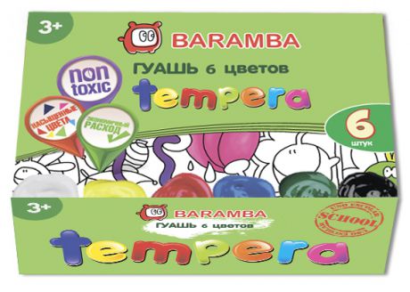 Краски Baramba Tempera 6 цветов B20506