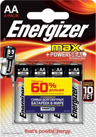 Элементы питания Energizer Max E91 AA 4 шт.