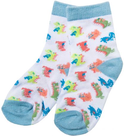 Носки Barkito Носки для мальчика Barkito, белые с рисунком «динозавры»