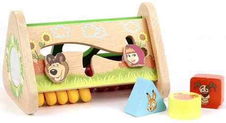 Деревянные игрушки Маша и Медведь Логика со счетами и вкладышам