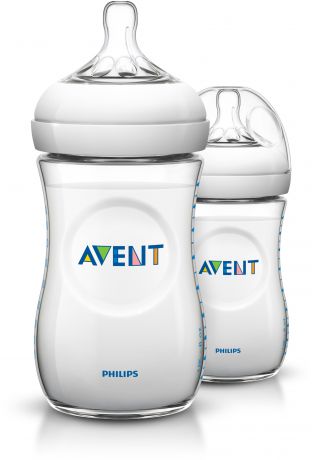 Бутылочки Philips AVENT Бутылочка для кормления Philips AVENT «Natural» с силиконовой соской c 1 мес. 260 мл 2 шт.