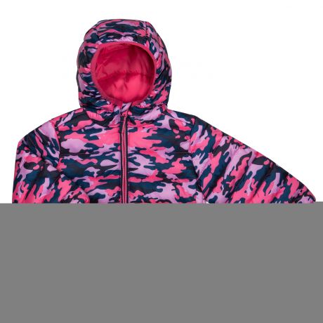 Куртки и ветровки Barkito Куртка для девочки Barkito, розовая с рисунком «камуфляж»