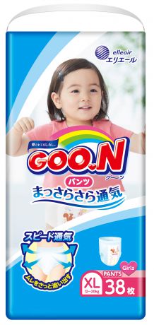 Подгузники-трусики Goon Трусики-подгузники Goo.N для девочек XL (12-20 кг) 38 шт.