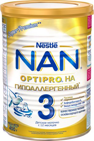 Сухие NAN Молочко NAN Гипоаллергенный 3 Optipro HA детское с 12 мес. 400 г