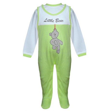 Первые вещи новорожденного Barkito Комплект: полукомбинезон, футболка дл. рукав "Домашний очаг" Barkito зеленый