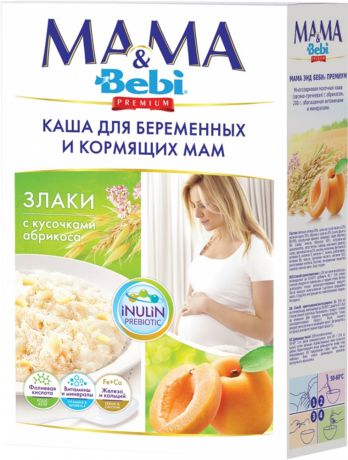 Питание для мам Bebi Mama & Bebi Premium молочная Злаки с кусочками абрикоса 200 г