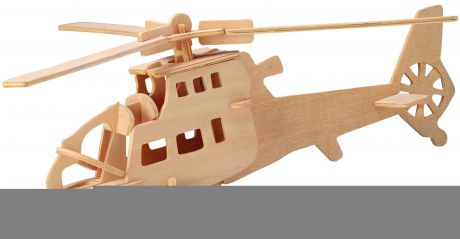 Деревянные игрушки Wooden Toys Сборная модель Wooden Toys «Боевой вертолет» деревянная