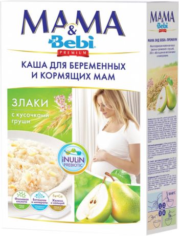 Питание для мам Bebi Mama & Bebi Premium молочная Злаки с кусочками груши 200 г