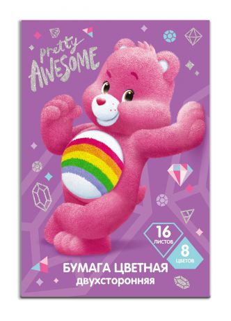 Цветная бумага и картон Care Bears 8 цветов