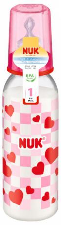 Бутылочки NUK Бутылочка Nuk с силиконовой соской с рождения 240 мл в асс.