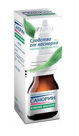 санорин капли назальные с маслом эвкалипта 0,1% 10 мл
