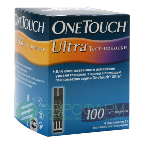 тест-полоски для глюкометра one touch ультра n100