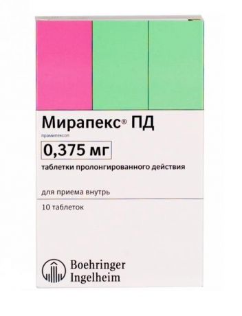 мирапекс пд 0,375 мг 10 табл
