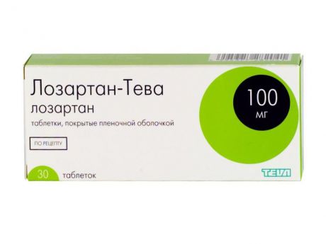 лозартан-тева 100 мг 30 табл