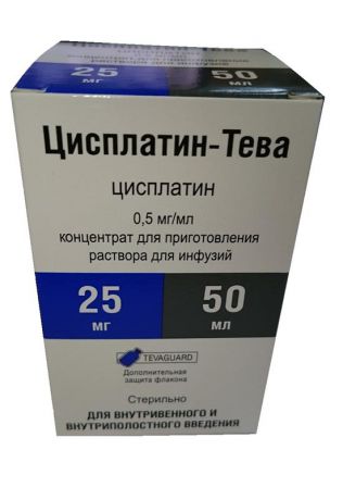 цисплатин-тева концентрат для инфузий 0,5 мг/мл 50 мл 1 фл