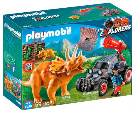 Playmobil 9434 The Explorers Вражеский квадроцикл с трицератопсом