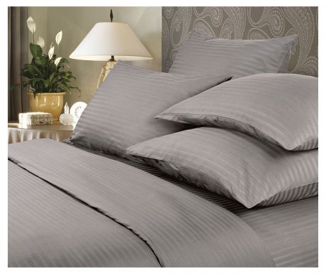 Комплект постельного белья Verossa Gray, 1,5-спальный, страйп, наволочки 50x70см
