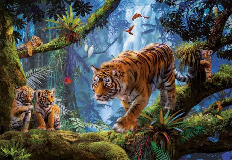 Пазл Тигры на дереве Educa, 1000 деталей