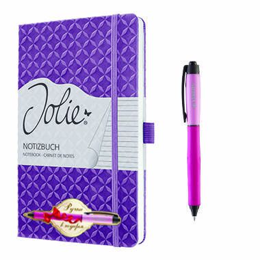 Блокнот Sigel Jolie® с гелевой ручкой Stabilo Palette, линия, А5, 87 листов, сиреневый