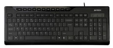 Клавиатура мультимедийная A4Tech KD-800, мембранная, черная