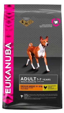 Корм сухой для собак Eukanuba Dog, для взрослых, средних пород, 15кг