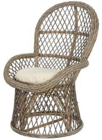 Кресло с высокой спинкой «Касабланка», круглое, серое, D 69 см
