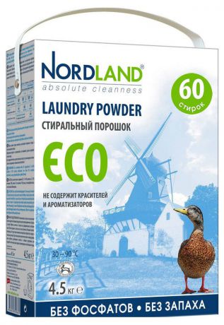 Стиральный порошок без фосфатов «Eco» Nordland, 4.5 кг