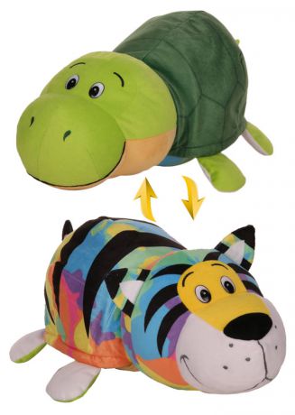 Плюшевая игрушка - вывернушка Радужный тигр-Черепаха 40 см