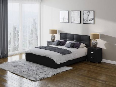 Кровать ORMABOX 1, черная, 120х200 см