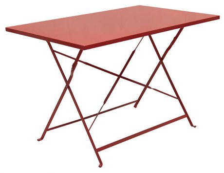 Стол складной металлический красный, 110x70x71 см