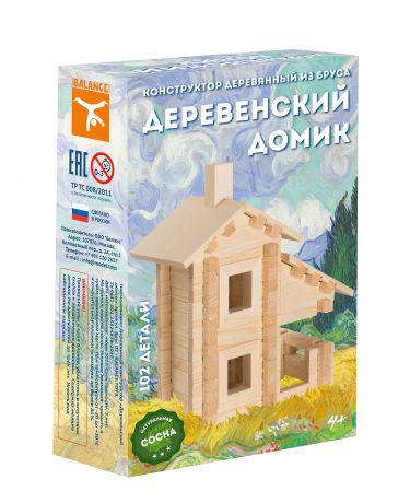 Конструктор деревянный «Деревенский домик»
