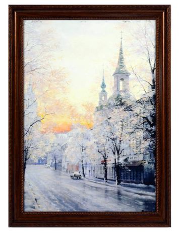 Постер в раме «Заснеженная Москва», 40х50 см