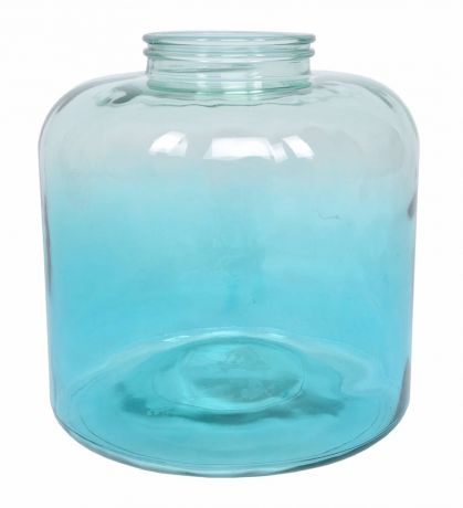 Стеклянная ваза, голубая