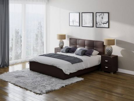 Кровать с подъемным механизмом ORMABOX 1, коричневая, 140х200 см