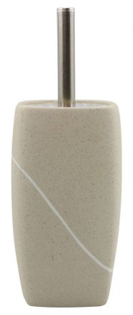 Ёршик с держателем Sealane Stone, керамика, бежевый, 10.5х10.5х21 см