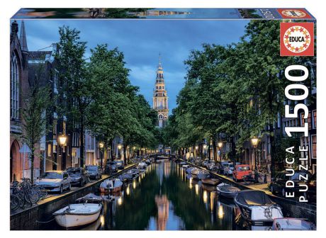 Пазл «Сумерки на канале в Амстердаме» Educa, 1500 деталей