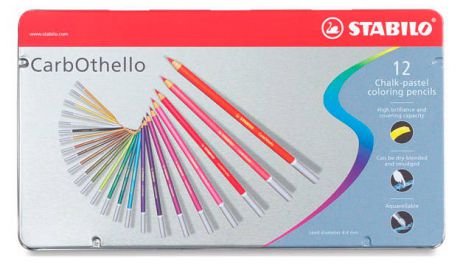 Цветные карандаши Stabilo CarbOthello, пастель, 12 цветов