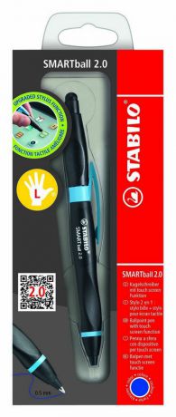 Ручка-стилус Stabilo Smartball 2 для левшей, синяя