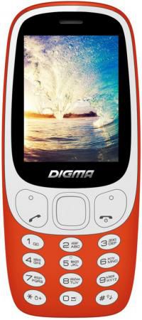 Мобильный телефон Digma N331 2G Linx 32Mb красный моноблок 2Sim 2.44" 128x160 0.08Mpix BT GSM900/1800 FM microSD max16Gb