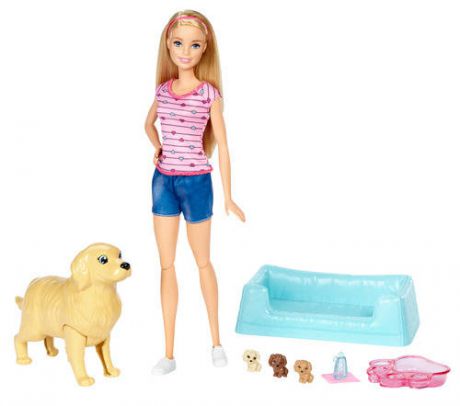 Игровой набор «Кукла и собака с новорожденными щенками» Barbie