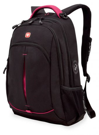 Рюкзак школьный Wenger, 22 л, черный/фукси, 32x15x46 см