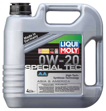 Масло моторное НС-синтетическое Special Tec AA 0W-20 LIQUI MOLY, 4 л