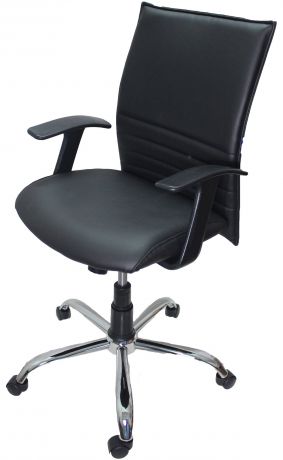 Кресло офисное «Гелиос», черное/хром