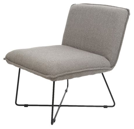 Кресло без подлокотников, на металлическом каркасе, серый