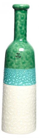 Бутылка декоративная Decoris, глиняная, зеленая, 10х35 см